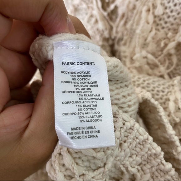 Anthropologie Akemi Kin Blanket Cardigan‎ Textured Fringe OS - Picture 6 of 6